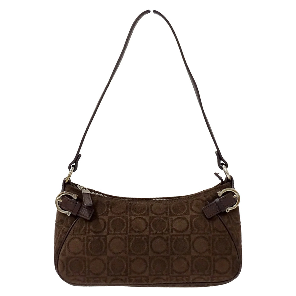 Salvatore Ferragamo Ferragamo handbag for women, Gancini design, suede, brown...